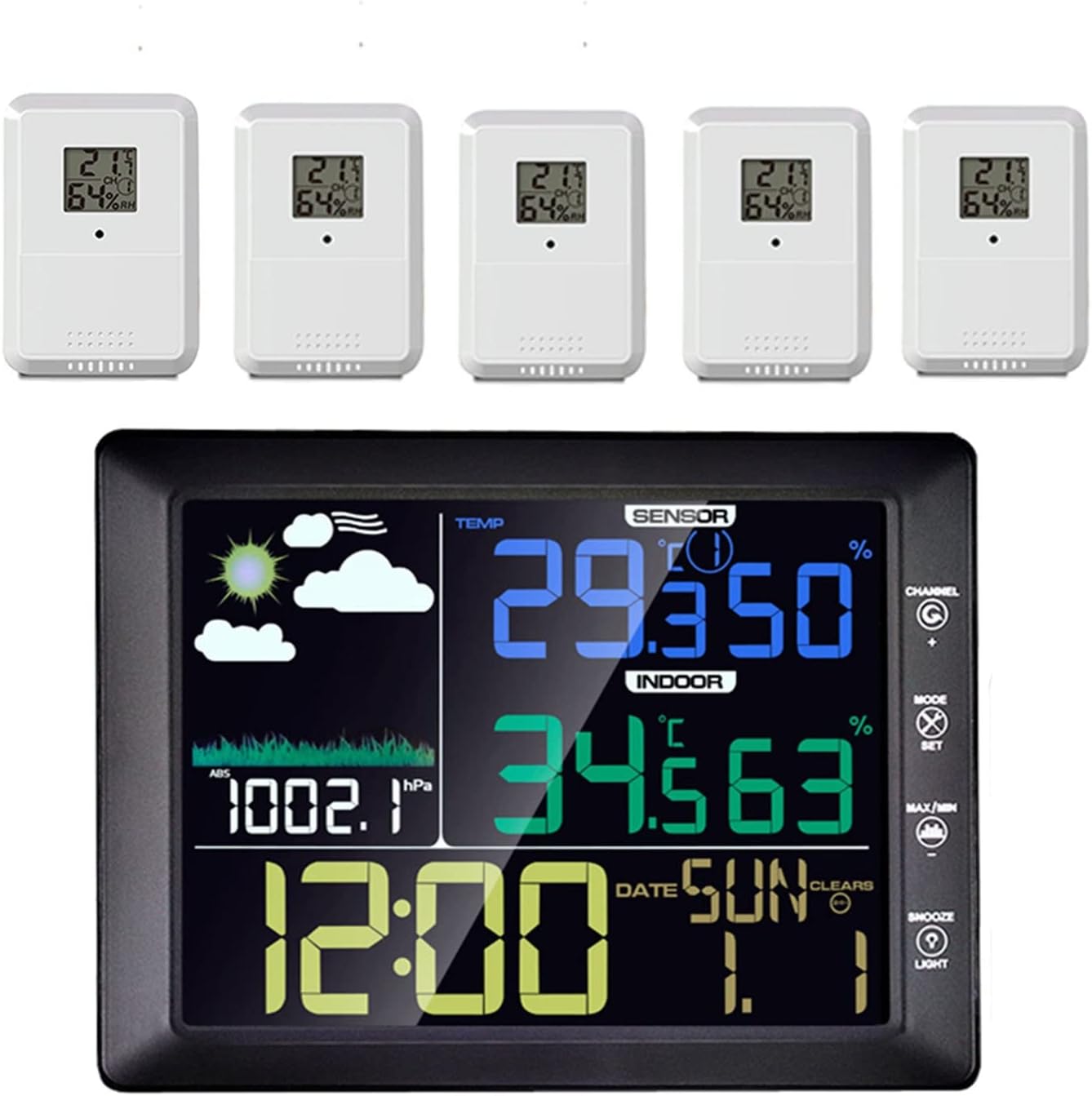 ウェザーステーション ウェザーステーション 5センサー付き 湿度計